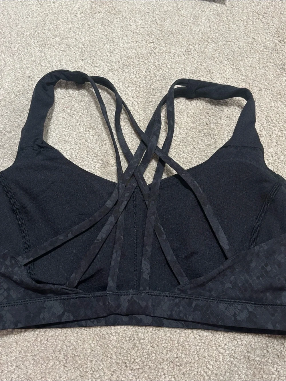 Lot of 4 Lululemon Black and Gray Sports Bras 3 size 10 1 size 8
